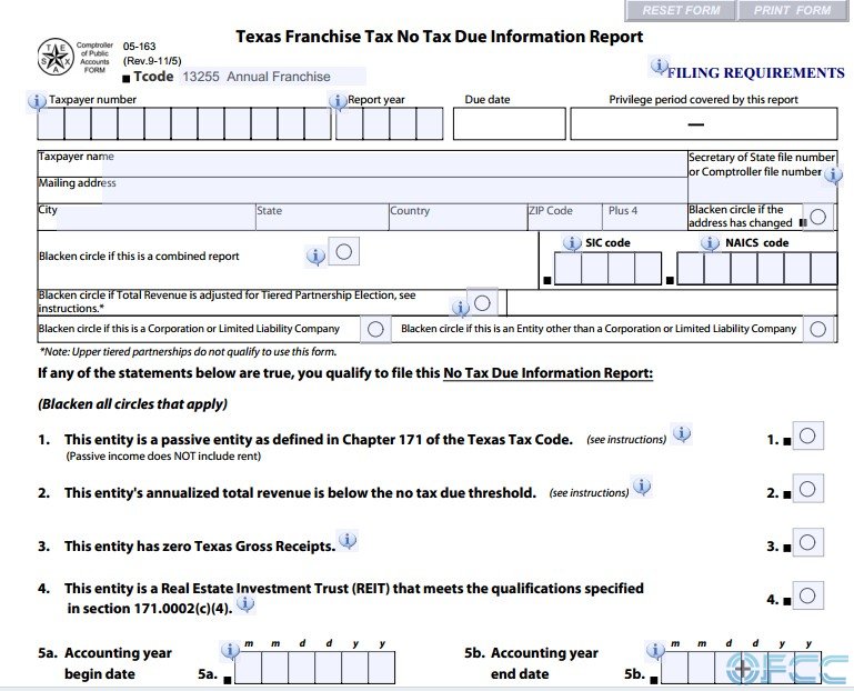 德克萨斯州公司年审annual franchise tax reports(图1)
